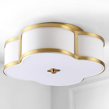 Quatrefoil Scalloped Shade Metal Classic Glam LED Flush Mount - JONATHAN Y